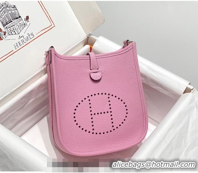 Good Taste Hermes Evelyne Mini Bag 18cm in Togo Calfskin H1048 Mallow Purple 2023 (Half Handmade)