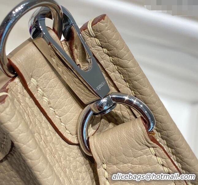 Super Quality Hermes Evelyne Mini Bag 18cm in Togo Leather H1048 Coat Grey/Silver 2023 (Half Handmade)