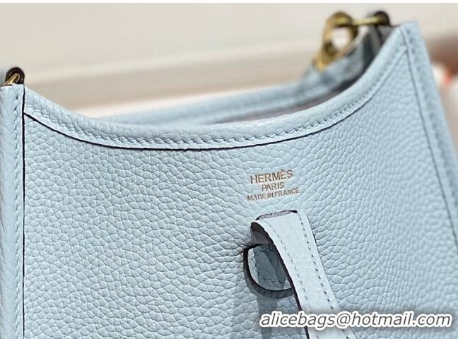 Discount Hermes Evelyne Mini Bag 18cm in Togo Leather H1048 Grail Blue/Gold 2023 (Half Handmade)