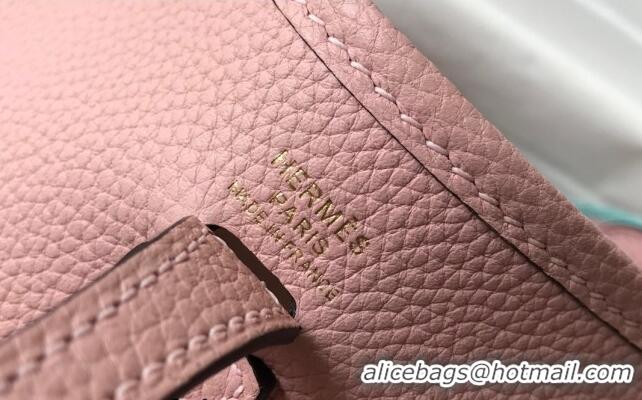 Best Quality Hermes Evelyne Mini Bag 18cm in Togo Leather H1048 3Q Pink 2023 (Half Handmade)