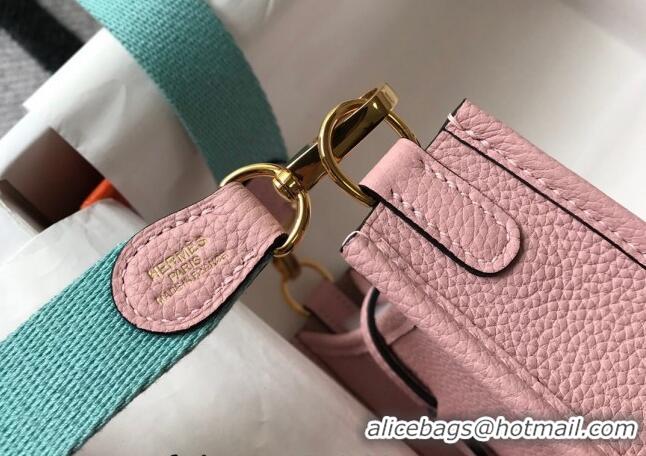 Best Quality Hermes Evelyne Mini Bag 18cm in Togo Leather H1048 3Q Pink 2023 (Half Handmade)