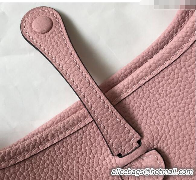 Best Quality Hermes Evelyne Mini Bag 18cm in Togo Leather H1048 3Q Pink 2023 (Half Handmade)