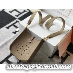 Popular Style Hermes Evelyne Mini Bag 18cm in Togo Leather H1048 Coat Grey/Gold 2023 (Half Handmade)