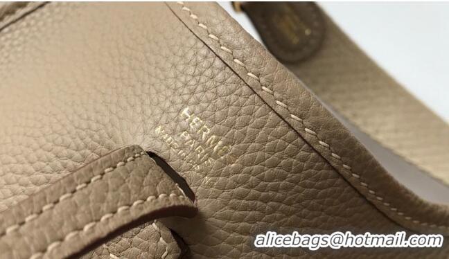 Popular Style Hermes Evelyne Mini Bag 18cm in Togo Leather H1048 Coat Grey/Gold 2023 (Half Handmade)