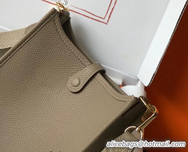 Popular Style Hermes Evelyne Mini Bag 18cm in Togo Leather H1048 Coat Grey/Gold 2023 (Half Handmade)