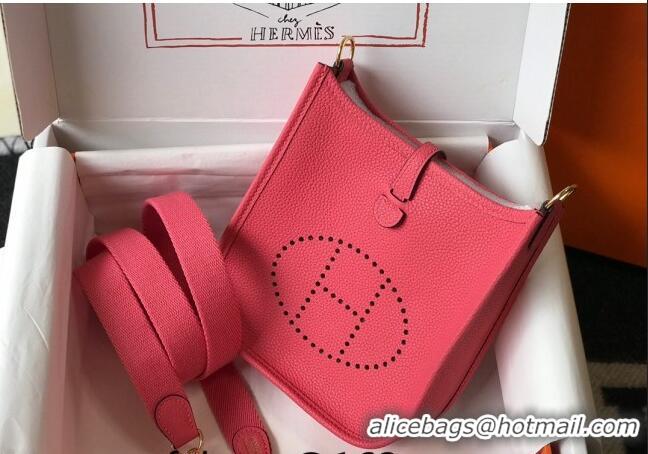 Shop Best Hermes Evelyne Mini Bag 18cm in Togo Leather H1048 Rose Lipstick Pink 2023 (Half Handmade)