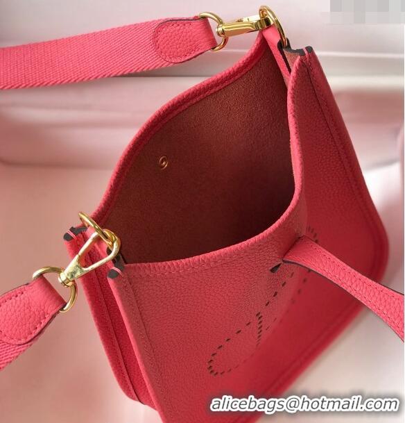 Shop Best Hermes Evelyne Mini Bag 18cm in Togo Leather H1048 Rose Lipstick Pink 2023 (Half Handmade)