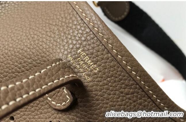 Well Crafted Hermes Evelyne Mini Bag 18cm in Togo Leather H1048 Elephant Grey/Gold 2023 (Half Handmade)