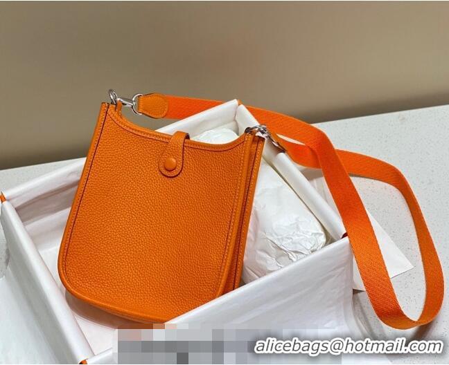 Super Quality Hermes Evelyne Mini Bag 18cm in Togo Leather H7056 Fire Orange 2023