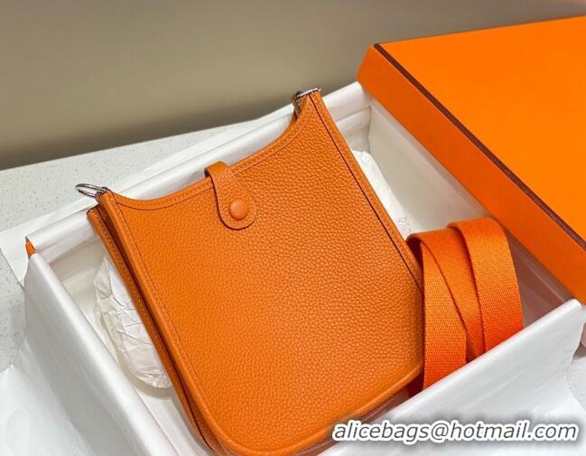 Super Quality Hermes Evelyne Mini Bag 18cm in Togo Leather H7056 Fire Orange 2023