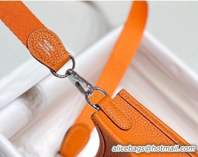 Super Quality Hermes Evelyne Mini Bag 18cm in Togo Leather H7056 Fire Orange 2023