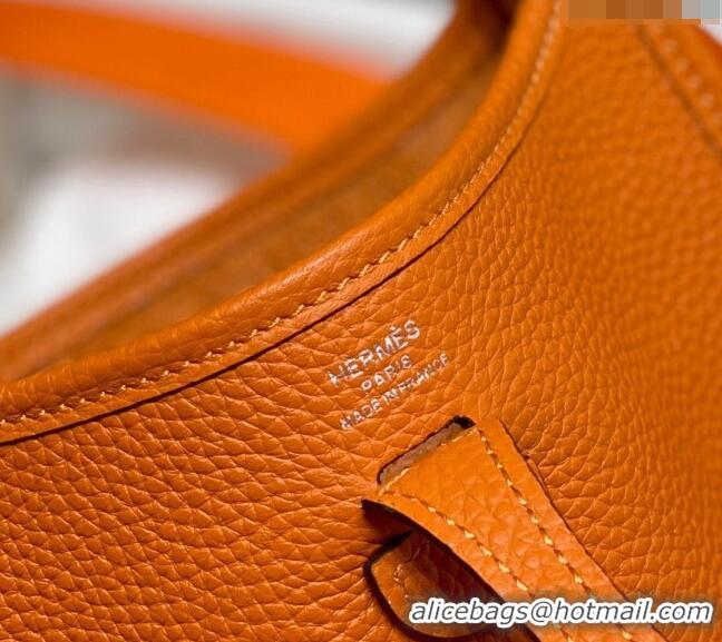 Super Quality Hermes Evelyne Mini Bag 18cm in Togo Leather H7056 Fire Orange 2023