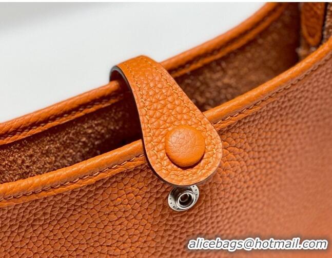 Super Quality Hermes Evelyne Mini Bag 18cm in Togo Leather H7056 Fire Orange 2023