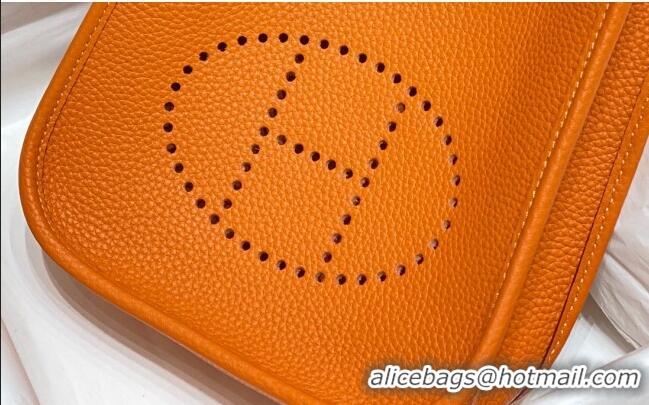 Super Quality Hermes Evelyne Mini Bag 18cm in Togo Leather H7056 Fire Orange 2023