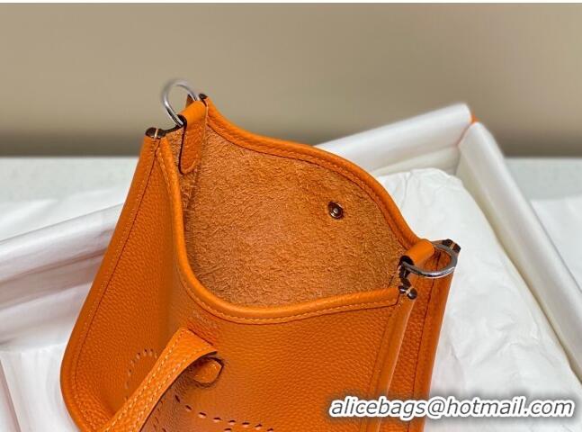 Super Quality Hermes Evelyne Mini Bag 18cm in Togo Leather H7056 Fire Orange 2023