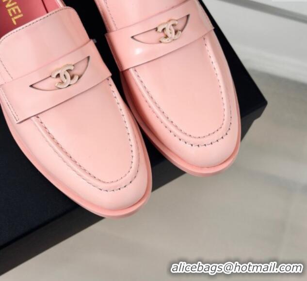 Good Quality Chanel Shiny Calfskin Loafers G45504 Pink 424047