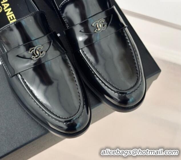 Best Price Chanel Patent Calfskin Loafers G45504 Black 424048