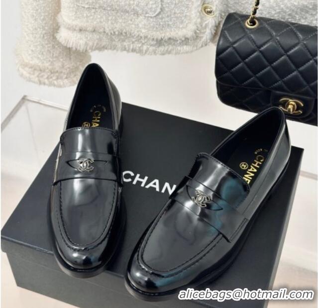 Best Price Chanel Patent Calfskin Loafers G45504 Black 424048