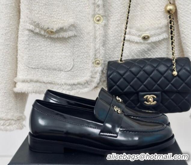 Best Price Chanel Patent Calfskin Loafers G45504 Black 424048