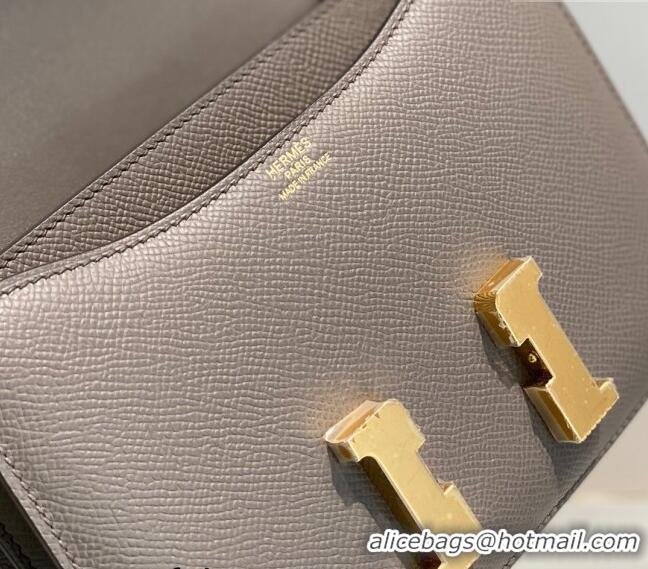 Promotional Hermes Constance Bag 18cm in Epsom Leather H3037 Etain Grey 2023 (Half Handmade)