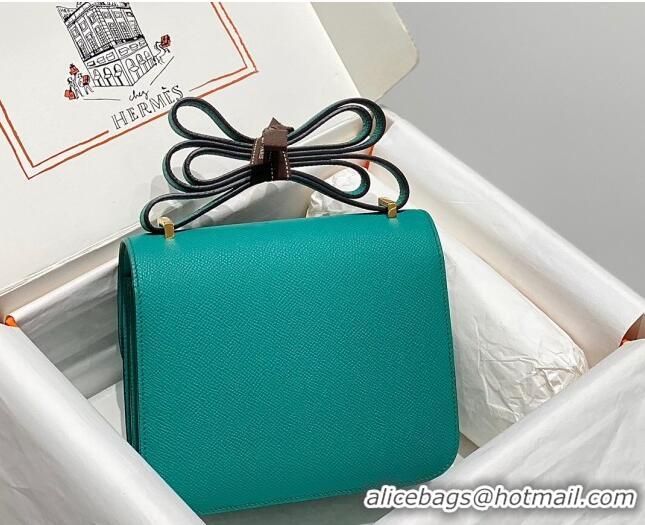 Best Price Hermes Constance Bag 18cm in Epsom Leather H3037 Verona Green 2023 (Half Handmade)