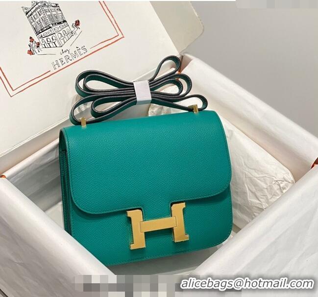 Best Price Hermes Constance Bag 18cm in Epsom Leather H3037 Verona Green 2023 (Half Handmade)