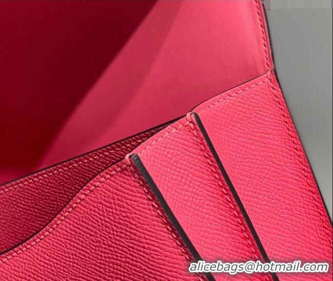 Super Quality Hermes Constance Bag 18cm in Epsom Leather H3037 Rose Lipstick Pink 2023 (Half Handmade)