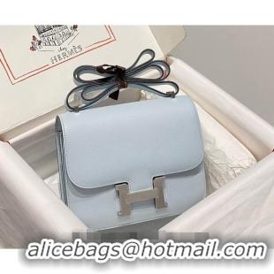 Top Quality Hermes Constance Bag 18cm in Epsom Leather H3037 Grail Blue 2023 (Half Handmade)