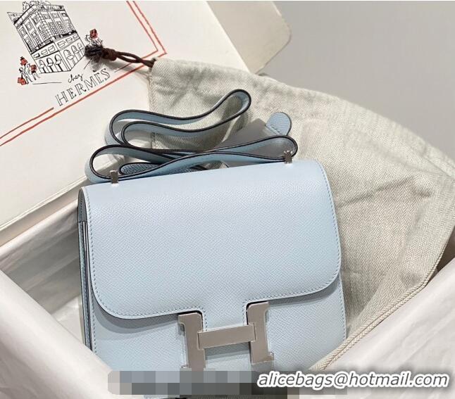 Top Quality Hermes Constance Bag 18cm in Epsom Leather H3037 Grail Blue 2023 (Half Handmade)