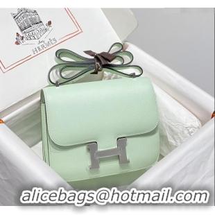 Most Popular Hermes Constance Bag 18cm in Epsom Leather H3037 Bubble Green 2023 (Half Handmade)