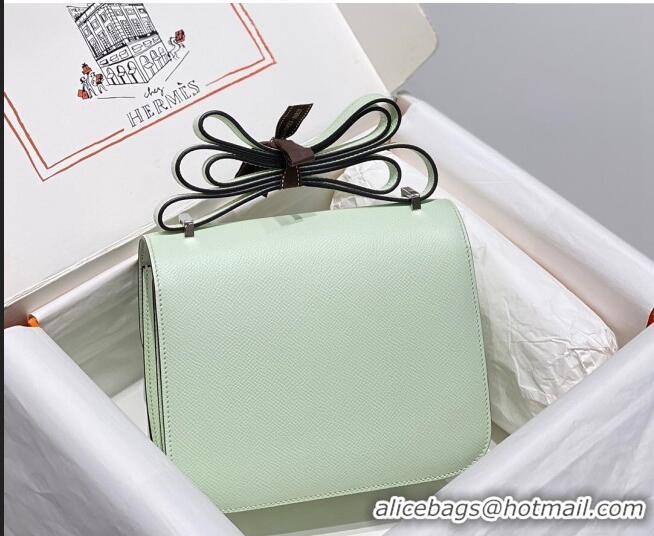 Most Popular Hermes Constance Bag 18cm in Epsom Leather H3037 Bubble Green 2023 (Half Handmade)