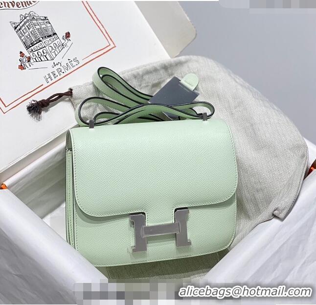 Most Popular Hermes Constance Bag 18cm in Epsom Leather H3037 Bubble Green 2023 (Half Handmade)