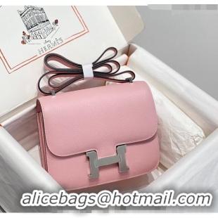 Well Crafted Hermes Constance Bag 18cm in Epsom Leather H3037 Cream Pink 2023 (Half Handmade)