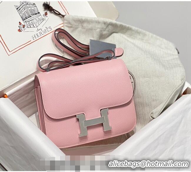 Well Crafted Hermes Constance Bag 18cm in Epsom Leather H3037 Cream Pink 2023 (Half Handmade)