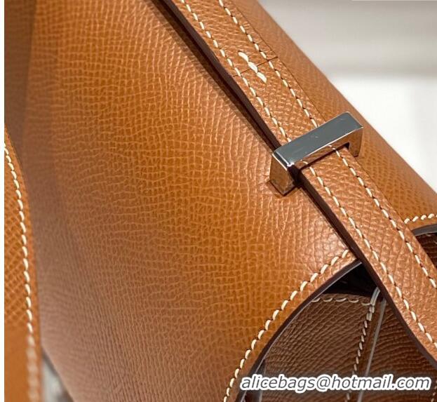 Top Grade Hermes Constance Bag 18cm in Epsom Leather H3037 Brown/Silver 2023 (Half Handmade)