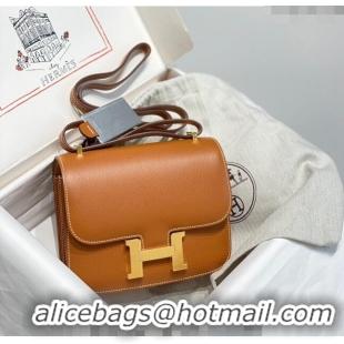 Grade Design Hermes Constance Bag 18cm in Epsom Leather H3037 Brown/Gold 2023 (Half Handmade)