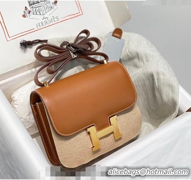 Grade Design Hermes Constance Bag 18cm in Epsom Leather H3037 Brown/Gold 2023 (Half Handmade)