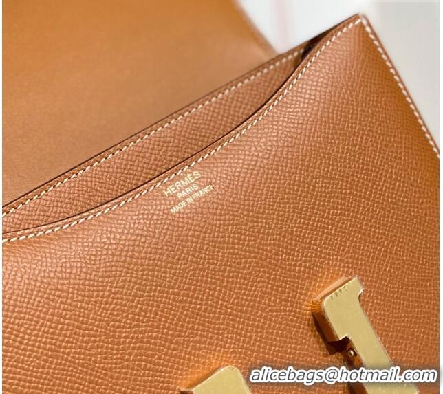 Grade Design Hermes Constance Bag 18cm in Epsom Leather H3037 Brown/Gold 2023 (Half Handmade)