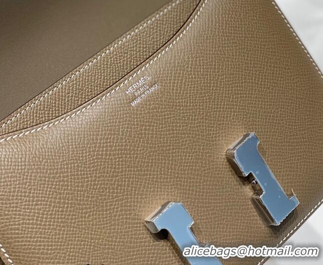 Reasonable Price Hermes Constance Bag 18cm in Epsom Leather H3037 Elephant Grey/Silver 2023 (Half Handmade)