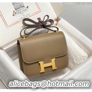 Best Price Hermes Constance Bag 18cm in Epsom Leather H3037 Elephant Grey/Gold 2023 (Half Handmade)