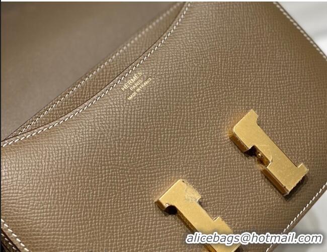 Best Price Hermes Constance Bag 18cm in Epsom Leather H3037 Elephant Grey/Gold 2023 (Half Handmade)