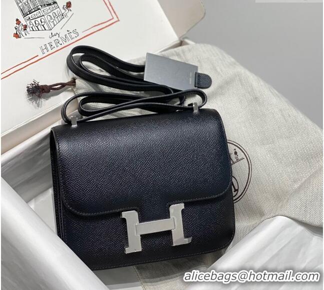 Best Price Hermes Constance Bag 18cm in Epsom Leather H3037 Black/Silver 2023 (Half Handmade)