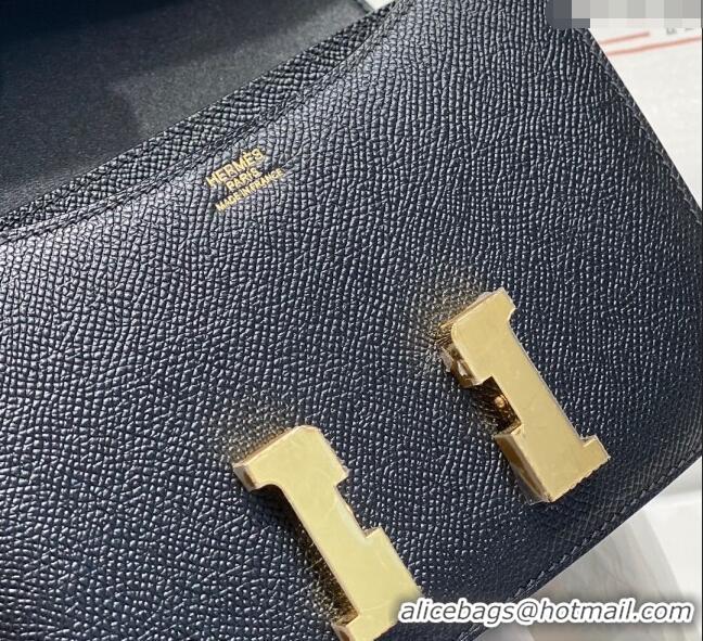 Luxurious Hermes Constance Bag 18cm in Epsom Leather H3037 Black/Gold 2023 (Half Handmade)