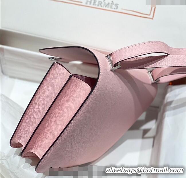 New Fashion Hermes Classic Constance Bag 23cm in Epsom Leather H3038 3Q Cream Pink/Silver 2023