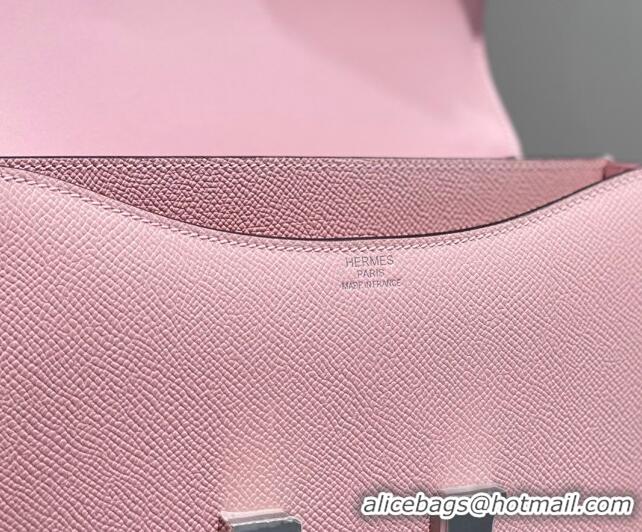 New Fashion Hermes Classic Constance Bag 23cm in Epsom Leather H3038 3Q Cream Pink/Silver 2023