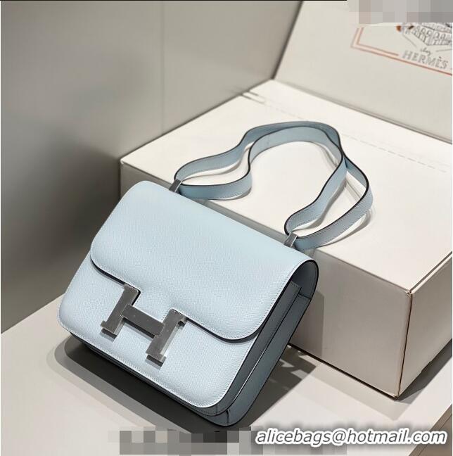 Low Cost Hermes Classic Constance Bag 23cm in Epsom Leather H3038 Grail Blue/Silver 2023