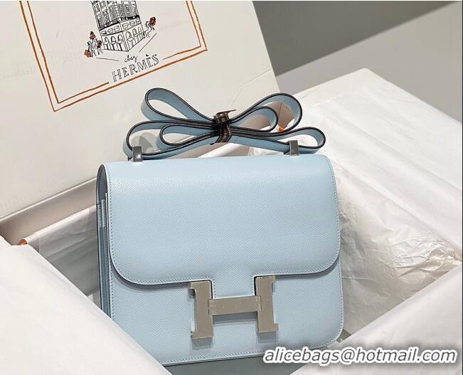 Low Cost Hermes Classic Constance Bag 23cm in Epsom Leather H3038 Grail Blue/Silver 2023