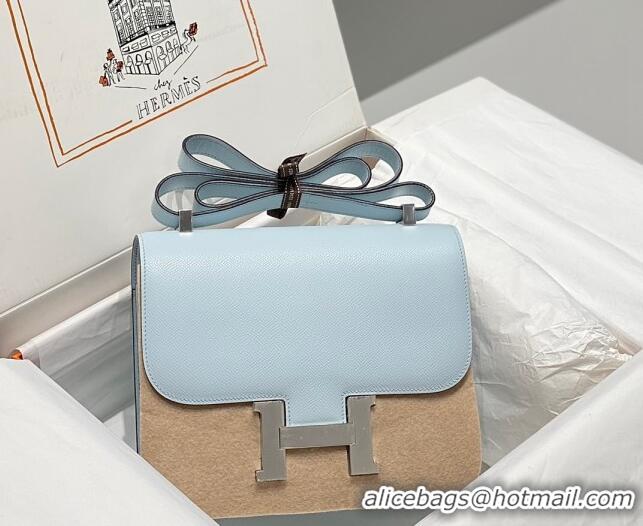 Low Cost Hermes Classic Constance Bag 23cm in Epsom Leather H3038 Grail Blue/Silver 2023