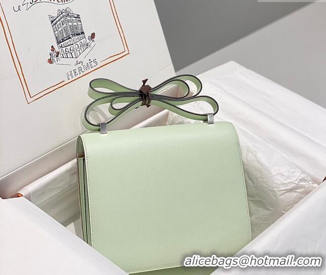 Best Grade Hermes Classic Constance Bag 23cm in Epsom Leather H3038 Bubble Green/Silver 2023