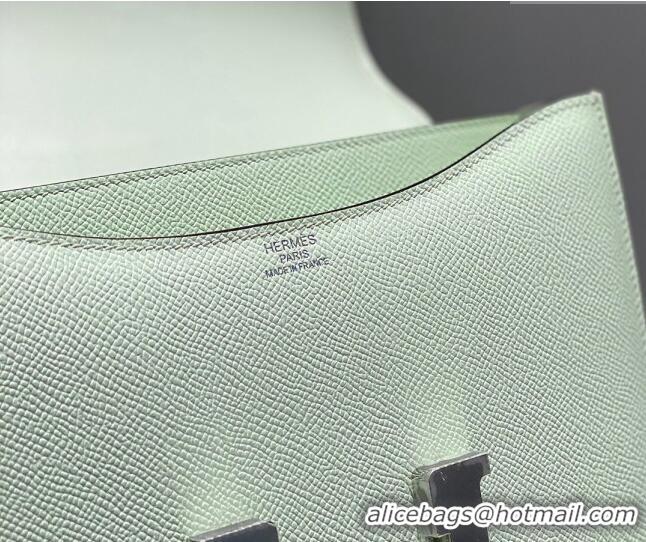 Best Grade Hermes Classic Constance Bag 23cm in Epsom Leather H3038 Bubble Green/Silver 2023